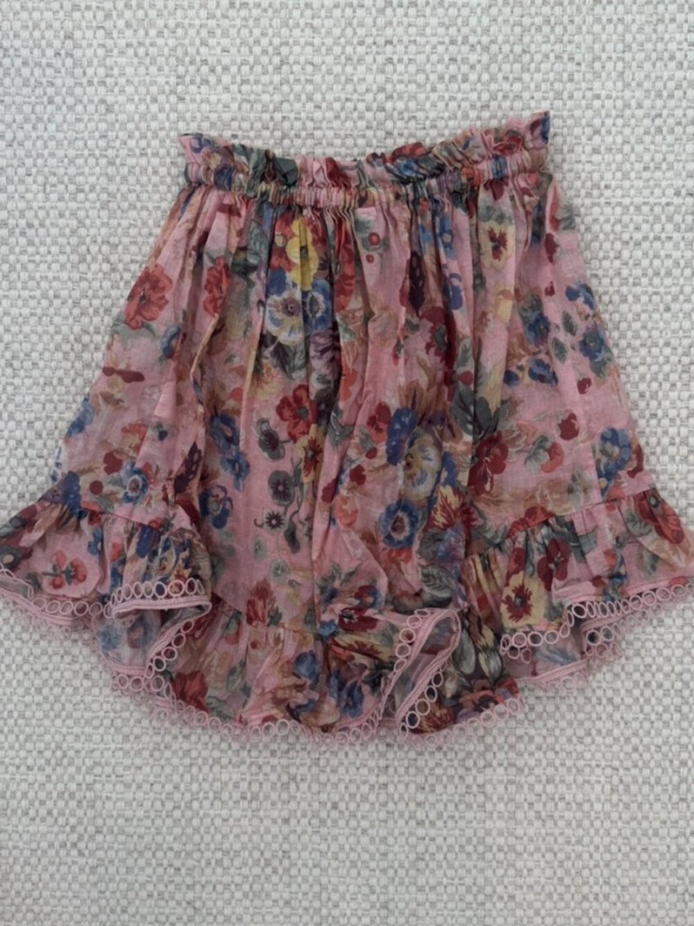 Zimmermann Kids Lovelorn Floral Print Cotton Skirt Pink Y8